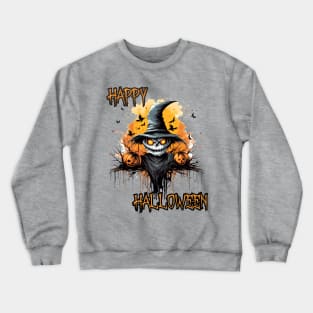 Spooky Scarecrow Happy Halloween Crewneck Sweatshirt